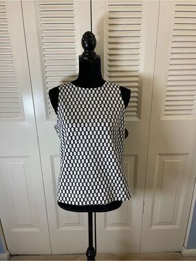 Bobeau Black and White Geometric Tank